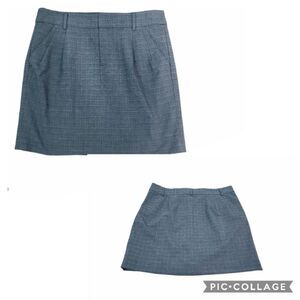 GAP Plaid Gray Mini Career Stretch Skirts Size 8